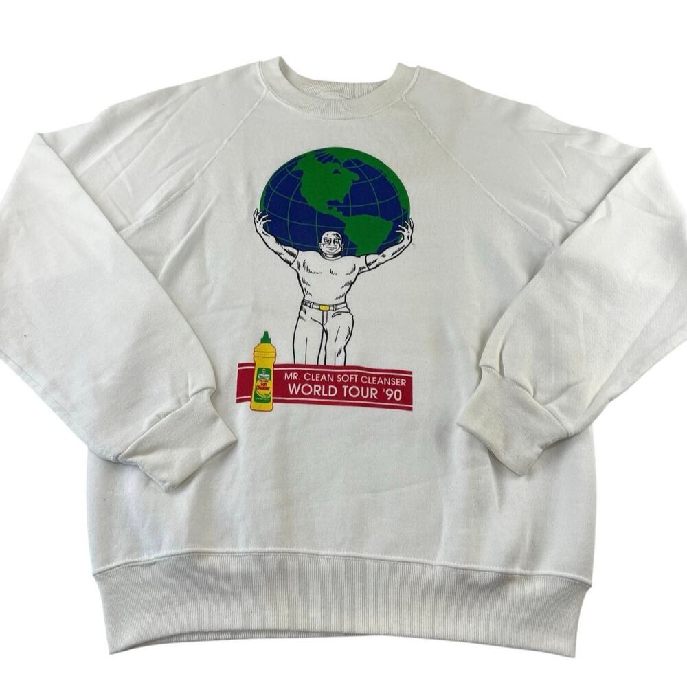 Bassett Walker Vintage Mr. Clean World Tour 1990 Promo Sweatshirt Size XL